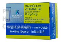 MAGNESIUM et VITAMINE B6 48 mg/5 mg  